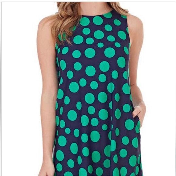 Jude Connally Women’s Size Small Stretchy Sleeveless Polka Dot Dress, Pockets - Picture 1 of 14